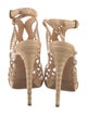 Alexandre Birman Leather Cutout Accent T-Strap Sandals