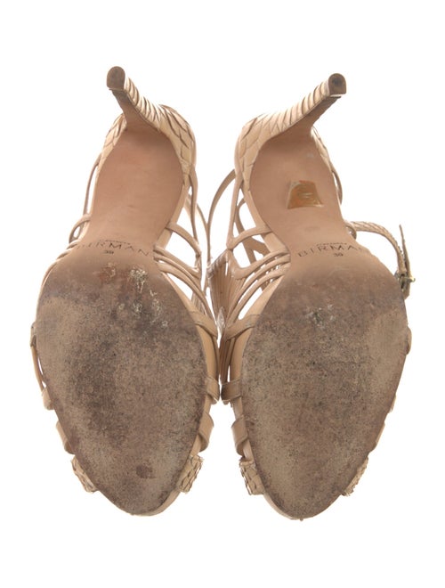 Alexandre Birman Leather Cutout Accent T-Strap Sandals