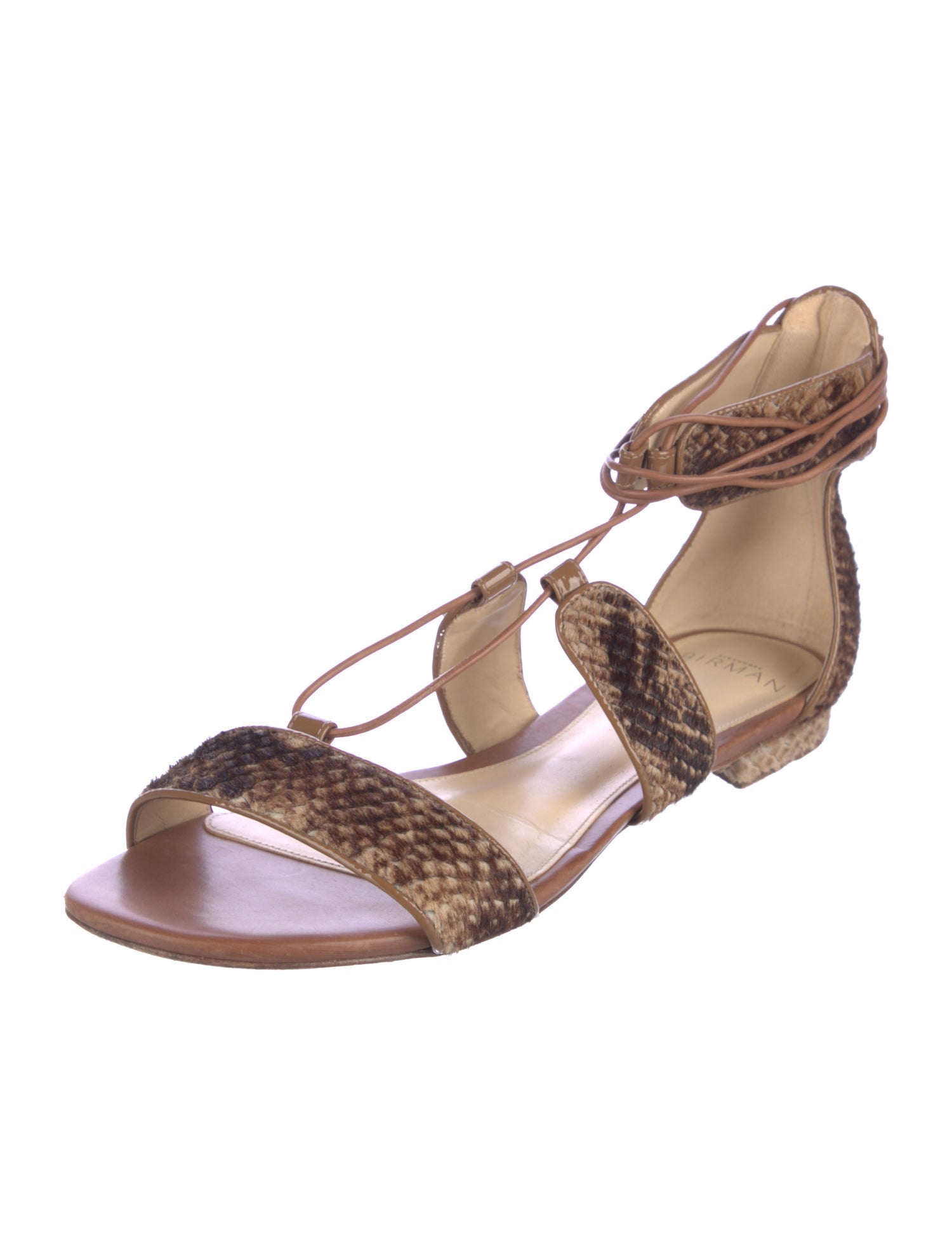 Alexandre Birman Calf Hair Animal Print Gladiator Sandals