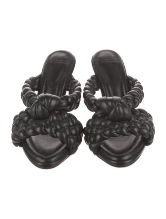 Alexandre Birman Leather Braided Accents Slides