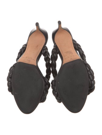 Alexandre Birman Leather Braided Accents Slides