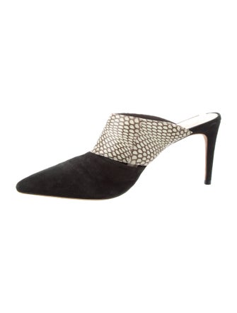 Alexandre Birman Suede Animal Print Mules