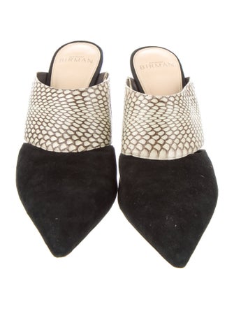 Alexandre Birman Suede Animal Print Mules