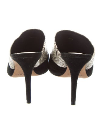 Alexandre Birman Suede Animal Print Mules