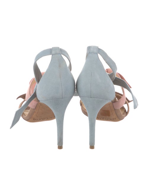 Alexandre Birman Suede Bow Accents T-Strap Pumps