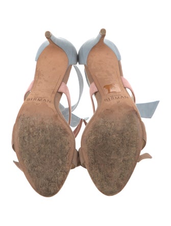 Alexandre Birman Suede Bow Accents T-Strap Pumps