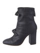 Alexandre Birman Denim Bow Accents Boots