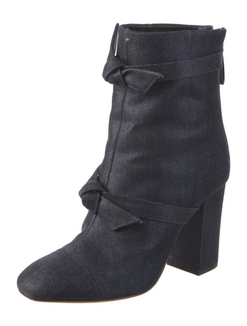 Alexandre Birman Denim Bow Accents Boots
