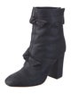 Alexandre Birman Denim Bow Accents Boots