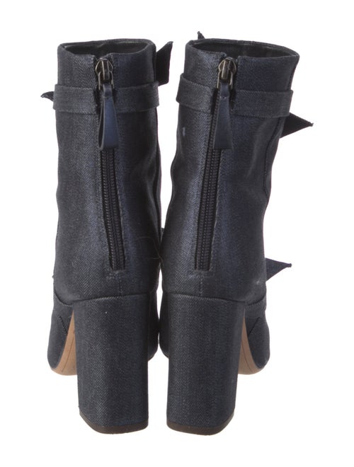 Alexandre Birman Denim Bow Accents Boots