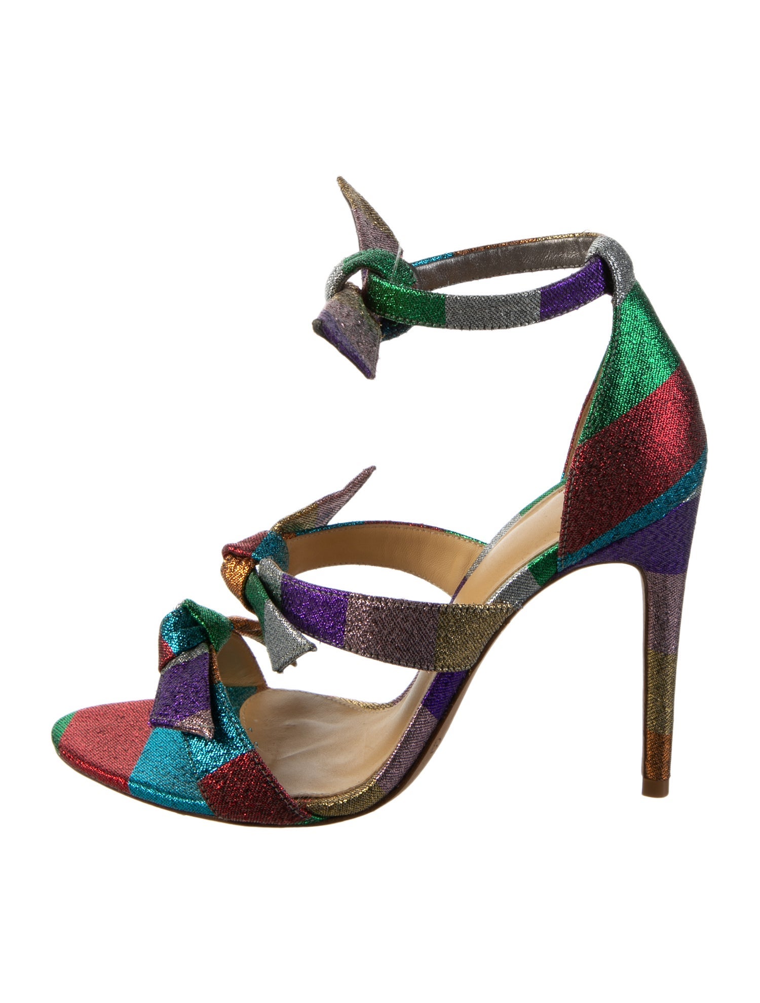 Alexandre Birman Colorblock Pattern Glitter Accents Sandals
