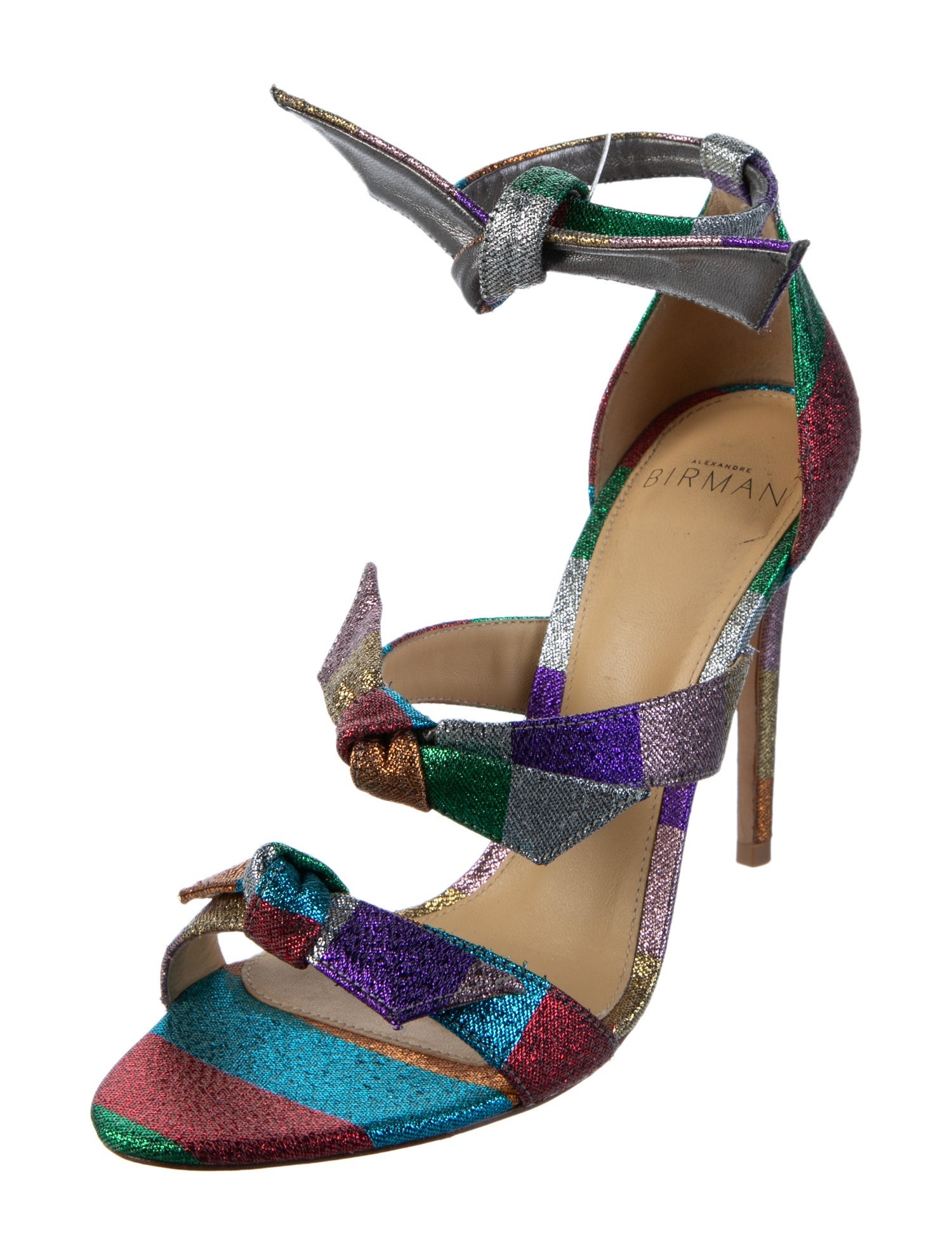 Alexandre Birman Colorblock Pattern Glitter Accents Sandals