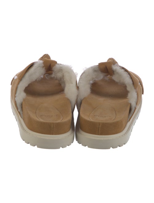 Alexandre Birman Suede Fur Trim Slides