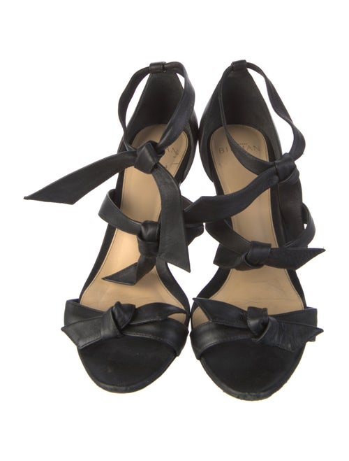 Alexandre Birman Leather Bow Accents T-Strap Sandals