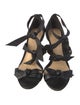 Alexandre Birman Leather Bow Accents T-Strap Sandals