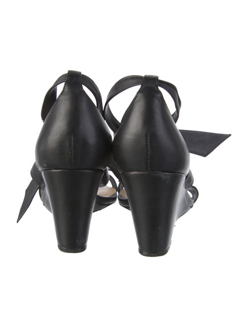 Alexandre Birman Leather Bow Accents T-Strap Sandals