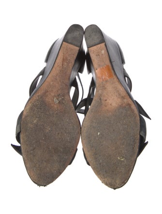 Alexandre Birman Leather Bow Accents T-Strap Sandals