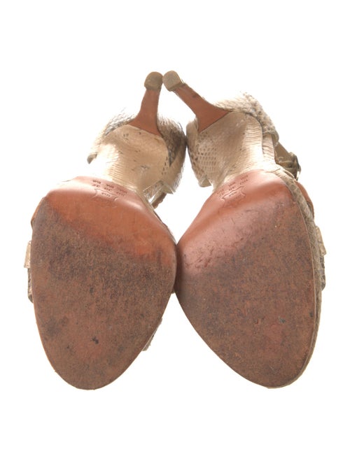 Alexandre Birman Leather Animal Print T-Strap Sandals