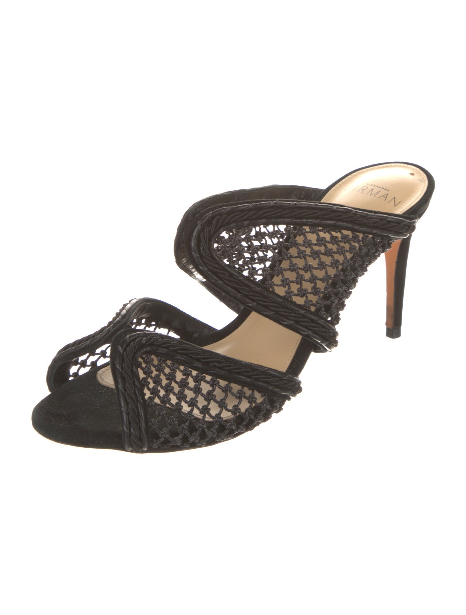 Alexandre Birman Leather Trim Embellishment Slides