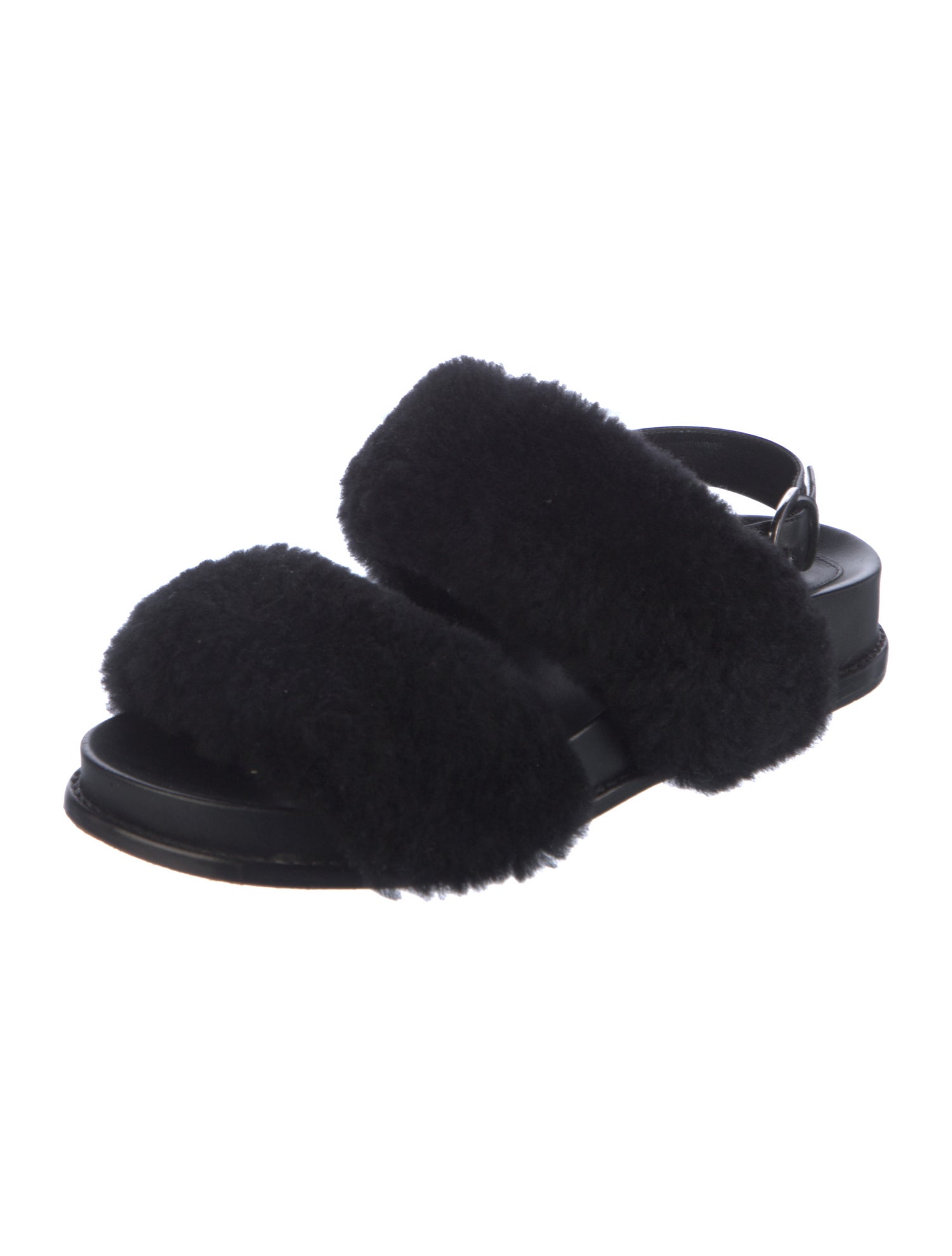 Alexandre Birman Shearling Slingback Sandals