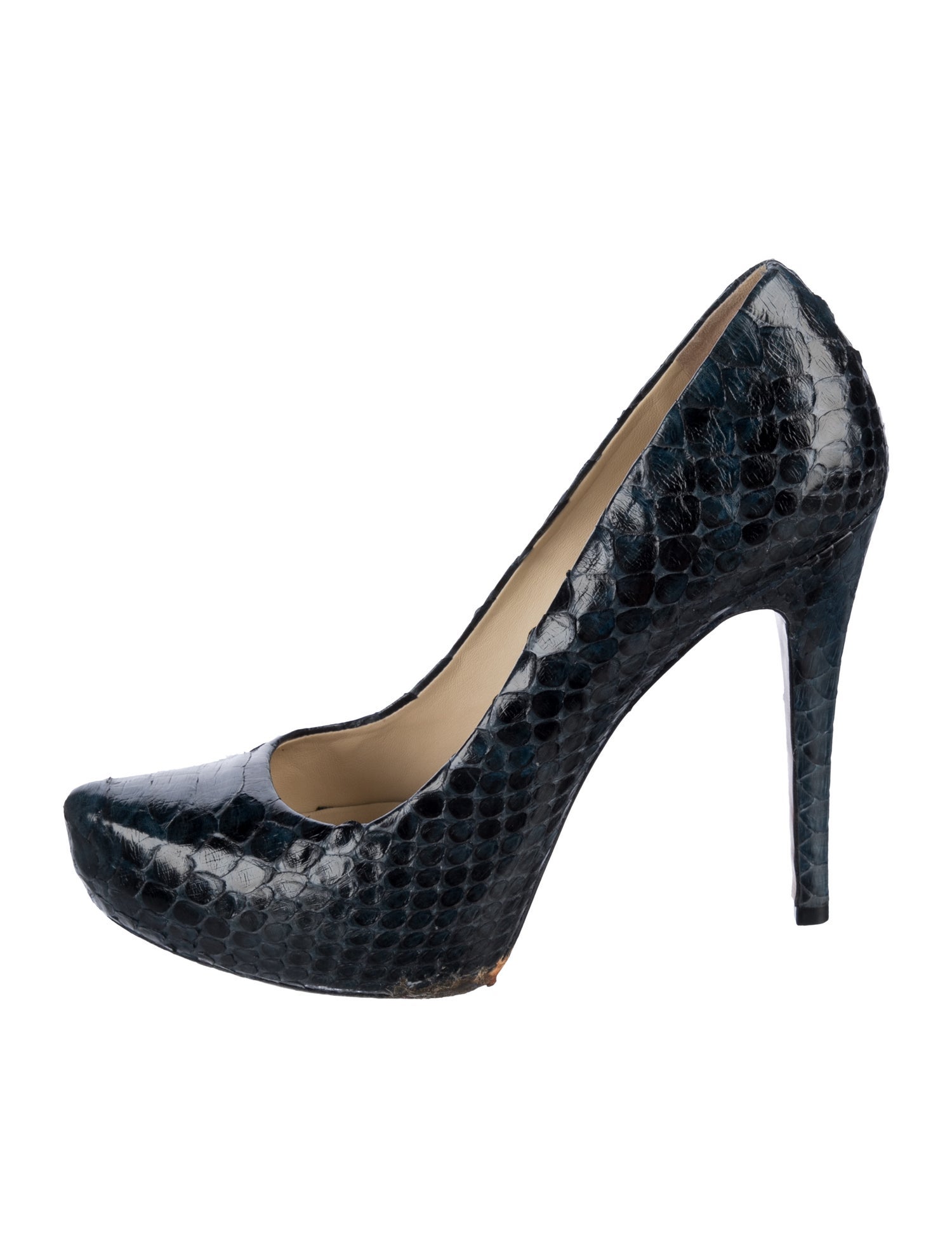 Alexandre Birman Embossed Leather Animal Print Pumps