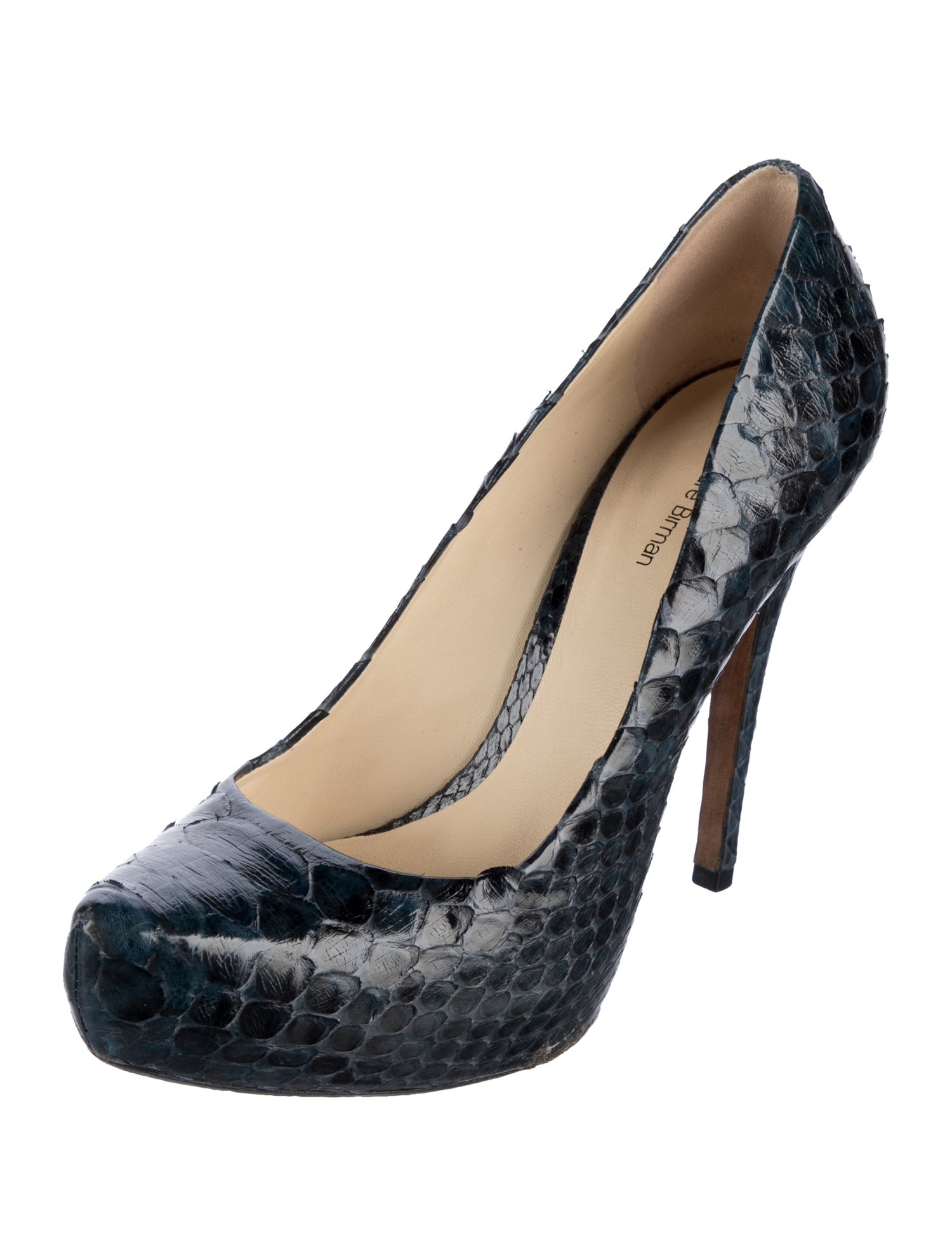Alexandre Birman Embossed Leather Animal Print Pumps