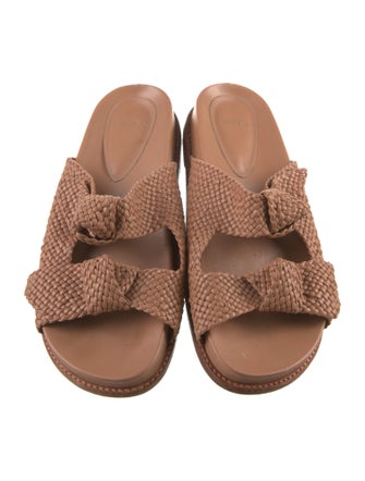 Alexandre Birman Leather Braided Accents Slides