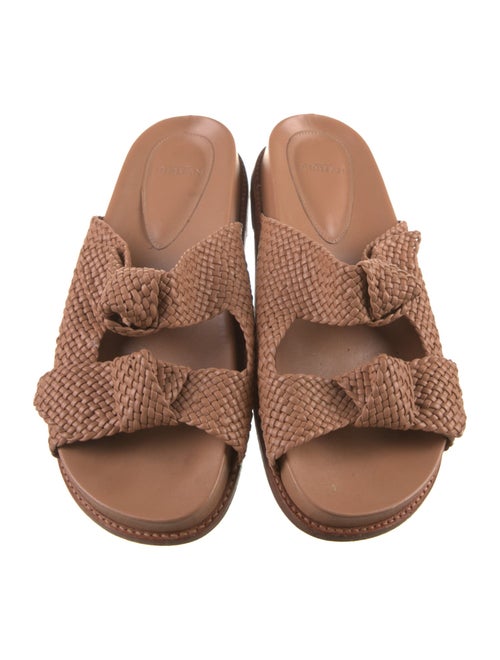 Alexandre Birman Leather Braided Accents Slides