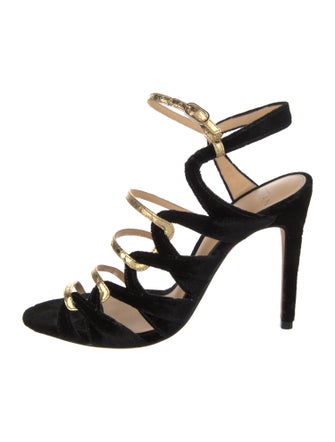 Alexandre Birman Velvet Animal Print Pumps