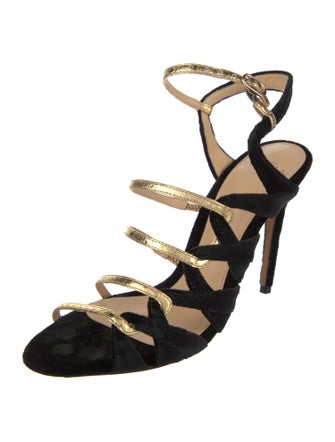 Alexandre Birman Velvet Animal Print Pumps