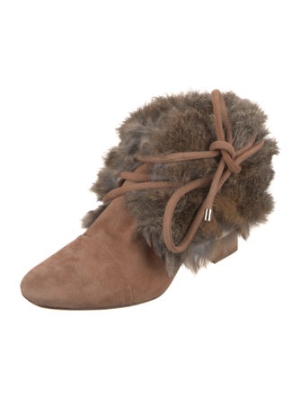 Alexandre Birman Suede Printed Lace-Up Boots