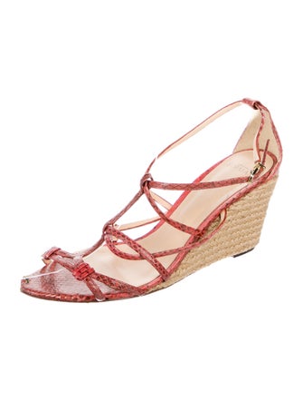 Alexandre Birman Leather Animal Print Gladiator Sandals