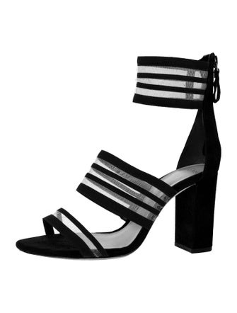 Alexandre Birman Suede Mesh Accents Pumps