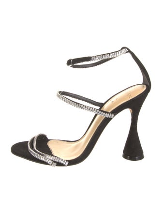 Alexandre Birman Suede Crystal Embellishments Sandals