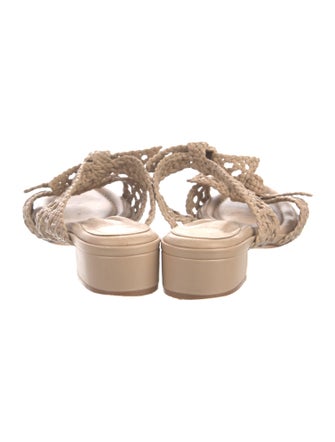 Alexandre Birman Leather Bow Accents Slides