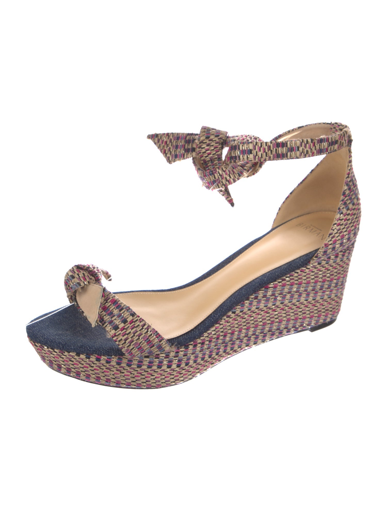 Alexandre Birman Denim Bow Accents Espadrilles