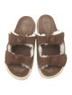 Alexandre Birman Suede Fur Trim Slides