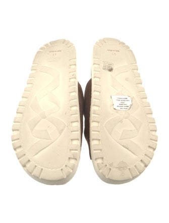 Alexandre Birman Suede Fur Trim Slides