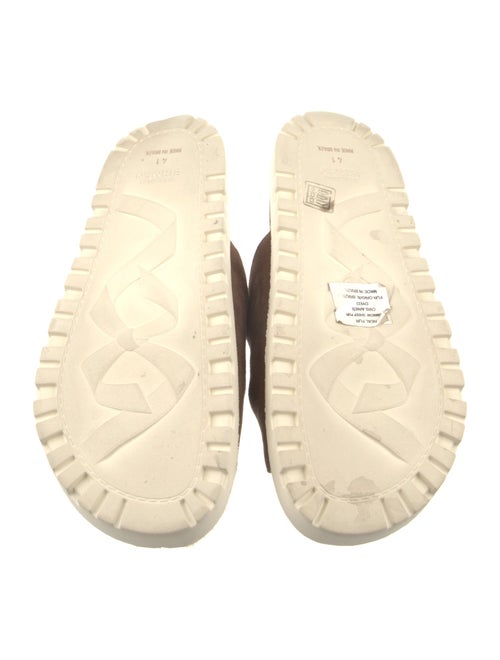 Alexandre Birman Suede Fur Trim Slides