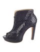 Alexandre Birman Snakeskin Lace-Up Boots