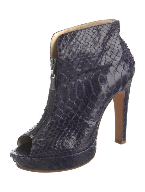 Alexandre Birman Snakeskin Lace-Up Boots