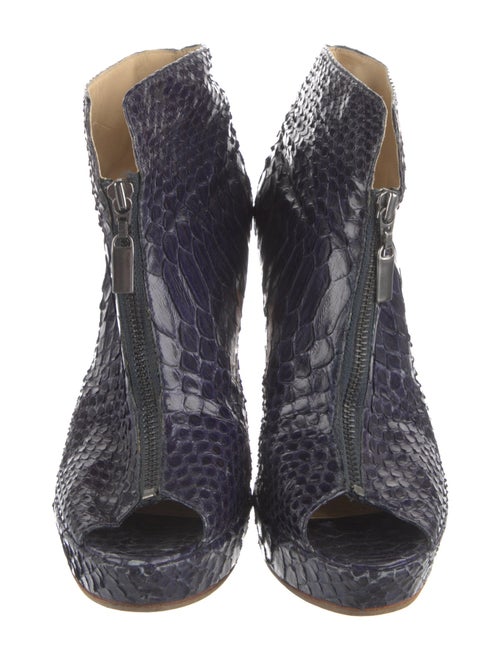 Alexandre Birman Snakeskin Lace-Up Boots