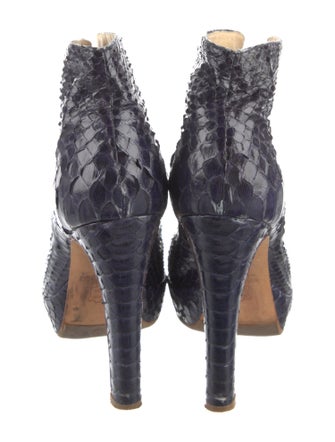 Alexandre Birman Snakeskin Lace-Up Boots