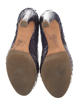 Alexandre Birman Snakeskin Lace-Up Boots