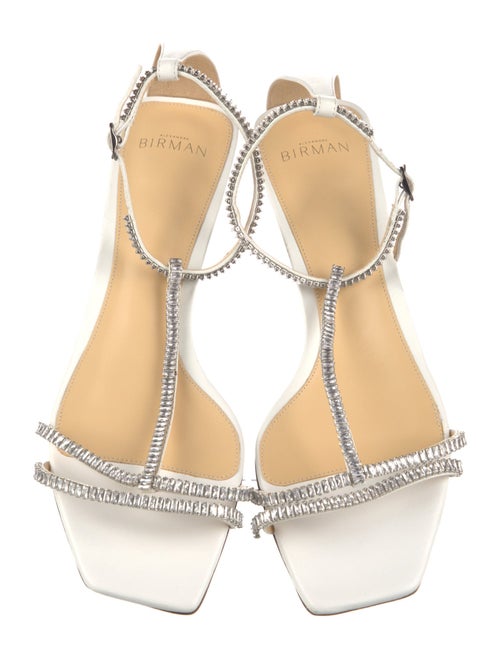 Alexandre Birman Leather Crystal Embellishments T-Strap Sandals