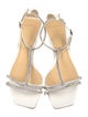 Alexandre Birman Leather Crystal Embellishments T-Strap Sandals