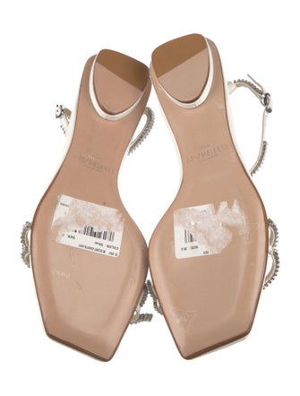 Alexandre Birman Leather Crystal Embellishments T-Strap Sandals