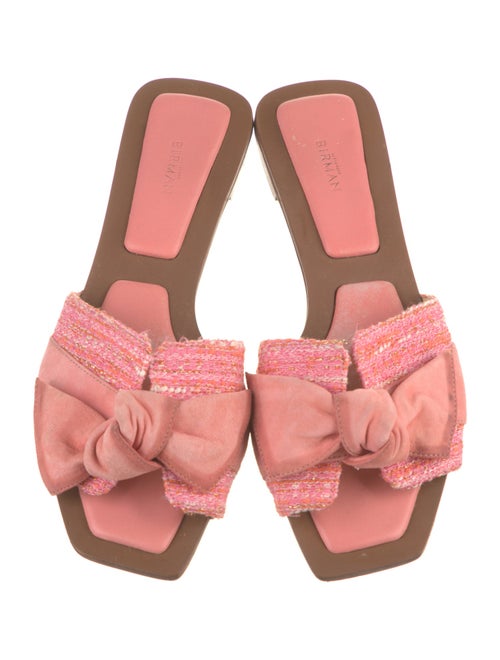 Alexandre Birman Leather Bow Accents Slides