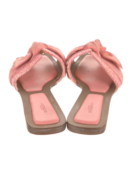 Alexandre Birman Leather Bow Accents Slides