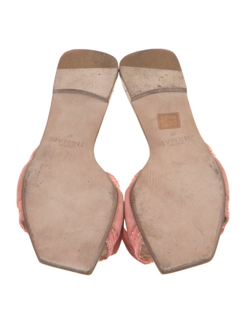 Alexandre Birman Leather Bow Accents Slides